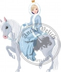 Princess riding horse. Winter
