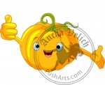 Pumpkin Character  giving thumbs up