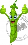 Garden peas Character  giving thumbs up