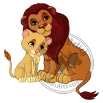 Lion and cub together