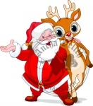 Santa and his reindeer Rudolf