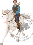 Prince Charming riding on a horse