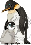 Emperor Penguin With Chick