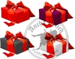 Red bow gift boxes