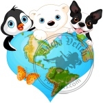 Earth heart with animals