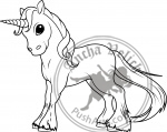 Standing unicorn coloring page