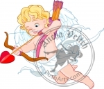 Cupid with Bow and Arrow Aiming at Someone