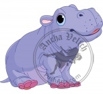 Cartoon baby Hippo boy
