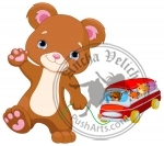 Teddy Bear Plays Toy Bus
