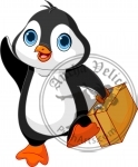 Penguin with a suitcase