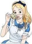 Comic stile Alice Takes Tea Cup
