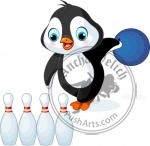 Penguin plays Bowling