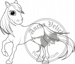 Beautiful horse. Coloring page