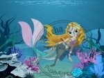 Mermaid and dolphin background