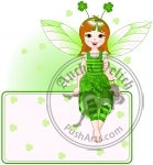 Little cute fairy place card for St. Patrick Day