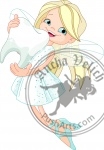 Cute Tooth Fairy flying with Tooth