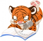 Cute Tiger Reading (Sold out )