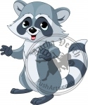 Funny cartoon raccoon