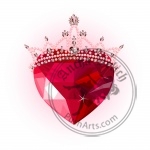 Crystal heart with crown
