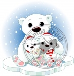 Christmas Polar bear family