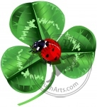 St. Patrick Day Three Leafed Clover and ladybug