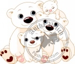 Big Polar bear family