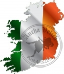 Ireland map with flag