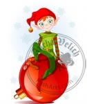 Elf sitting on  ball