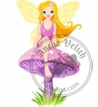 Cute Fairy on the Mushroom