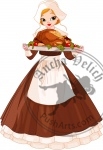 Pilgrim girl with plate