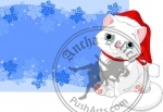 Christmas cat background