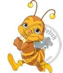 Running cute bee